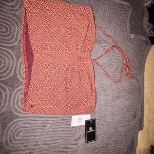 Volcom Red Geometric Bikini Top